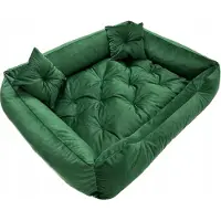 Dogs 4 Life BASIC Elegantes Antirutsch-Hundebett Samt Grün