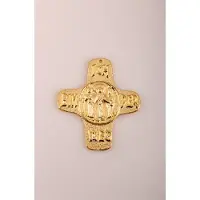 HECK Kirchenbedarf Kreuz Metall Gold "Ich bin der Weg" 11 cm