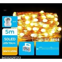 Dripio LED-Lichterkette mit Kupferdraht, 5 m, warmweiß, 3 AA-Batterien