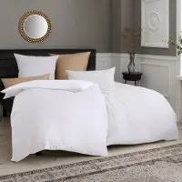 Soifox Bettwäsche-Set 4-teilig 155x220 cm Weiß Mikrofaser bügelfrei mit Reißverschluss