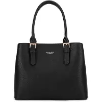 Diana & Co Firenze Handtasche Vegan Leather Reißverschluss und abnehmbarer Schultergurt Black B UNICA 30.5x23.5x13.5 cm 716-2PT-BLACK