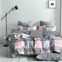 Collection World Bettwäsche-Set 160x200 Wendbar Baumwollsatin Kariert