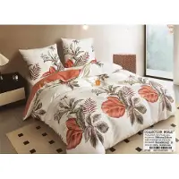Collection World Wendbare Baumwollsatin Bettwäsche 160x200 Blumenmuster