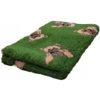 Buba DRY BED Antirutsch Hundebett 28mm Grün Bärenmuster