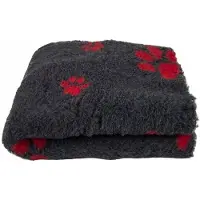 Buba DRY BED Antirutsch Hundebett Grau mit Pfoten 100x75cm