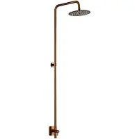 Lussero – Wandmontierte Außendusche aus 304 Edelstahl mit Kupfer-Finish und 20 cm Regenduschkopf (Kaltwasser)