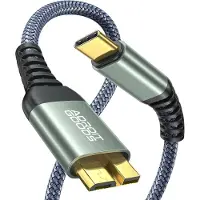 AdroitGoods USB-C zu Micro-B Kabel - Festplattenkabel - Micro B 3.0/5Gbps - 100cm - Nylon geflochten