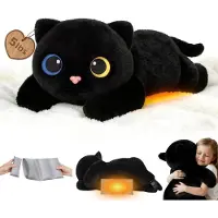 Mewaii Gewichtetes Kuscheltier Schwarze Katze 2,3 kg Heizbar Kühlbar 58,4 cm Plüsch Baumwolle