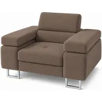 Tegre Sessel LAZARO in Braun 134 x 90 x 102 cm bequemer Polstersessel mit breiten Armlehnen