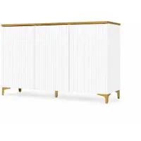 Tegre Elegantes Sideboard LUXE in Weiß mit goldfarbenen Füßen 150 x 40 x 82 cm modernes Design für stilvolle Wohnräume