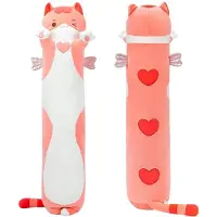 Mewaii Kuscheltier Katze 90CM Plüschkissen Lange Katze Rosa