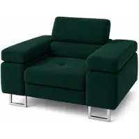 Tegre Sessel LAZARO in Grün 134 x 90 x 102 cm bequemer Polstersessel mit breiten Armlehnen