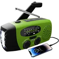 PLAXSOON Solar Radio Kurbelradio Notfall AM/FM,LED lampe USB Handyladefunktion Tragbares