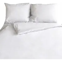 Andropol Satin Bettwäsche Einfarbig Weiß 160x200