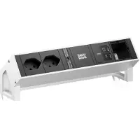 Bachmann Desk2 2Xch 90° 1Xusb C/C 45W, 1Xcm L=0,2M Inox