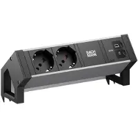 Bachmann BM0022118 DESK2 ALU BLACK 2xP40 1xUSB C/C 65W 0,2m