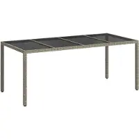 vidaXL Gartentisch Grau Poly-Rattan