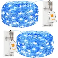 Dripio LED-Lichterkette 2 m, 20 LEDs, blau, Timer, 2 Stück