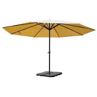 Mendler Sonnenschirm Meran Pro, Gastronomie Marktschirm ohne Volant Ø 5m Polyester/Alu 28kg creme mit Ständer