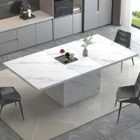 Dripio Eettafel rechteckig Kunstmarmor Weiß 200x92x76 cm für 8–10 Pers.
