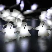 Dripio LED-Lichterkette mit Geistern, 2 m, 20 LEDs, weiß, Halloween