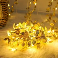 Dripio Lichterkette 5 m Goldblatt, 50 warmweiße Micro-LED, batteriebetrieben