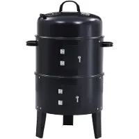 vidaXL Outdoor Grill Ø 40 x 80 cm Stahl Schwarz