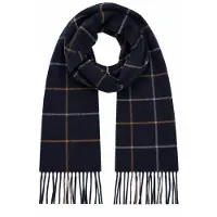 Profuomo Schal Lammwolle Karo Navy