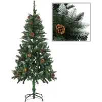 Syfax Künstlicher Weihnachtsbaum mit Beleuchtung Kugeln Zapfen 150 cm