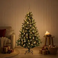 Syfax Künstlicher Weihnachtsbaum mit Kugel 150 cm 150 LEDs