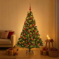 Syfax Künstlicher Weihnachtsbaum mit Kugel 120 cm 150 LEDs