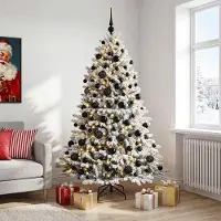 Syfax Künstlicher Weihnachtsbaum mit Weihnachtskugel 180 cm 300 LEDs