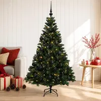 Syfax Künstlicher Weihnachtsbaum mit Weihnachtskugel 120 cm 150 LEDs