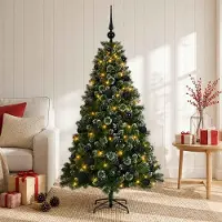 Syfax Künstlicher Weihnachtsbaum mit Kugel 150 cm 150 LEDs