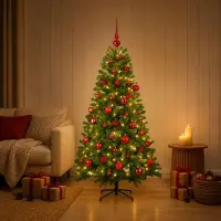Syfax Künstlicher Weihnachtsbaum mit Weihnachtskugel 150 cm 150 LEDs