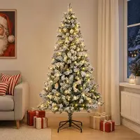 Syfax Künstlicher klappbarer Weihnachtsbaum 120 cm 150 LEDs