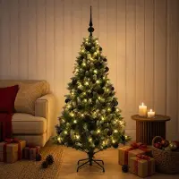 Syfax Künstlicher Weihnachtsbaum mit Kugel 150 cm 150 LEDs