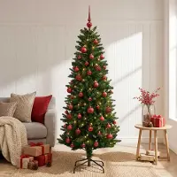 Syfax Künstlicher Weihnachtsbaum mit Kugel 120 cm 150 LEDs