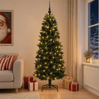 Syfax Künstlicher Weihnachtsbaum mit Kugel 210 cm 300 LEDs