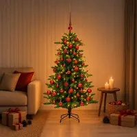 Syfax Künstlicher Weihnachtsbaum mit Kugel 120 cm 150 LEDs