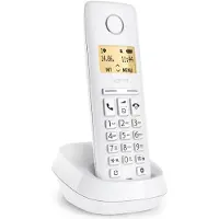 Gigaset PURE 100, Analoges/DECT-Telefon, Kabelloses Mobilteil, Freisprecheinrichtung, 50 Eintragungen, Anrufer-Identifikation, Weiß