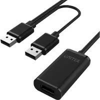 UNITEK Y-279, 20 m, 2 x USB A, USB A, USB 2.0, 0,48 Gbit/s, Schwarz