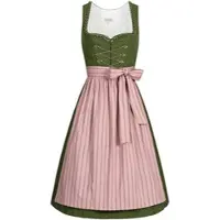 Nübler Dirndl NÜBLER "Dirndl midi Thea", Damen, Gr. 42, EURO, grün (oliv), Obermaterial: 100% Baumwolle CO., Kleider Dirndl