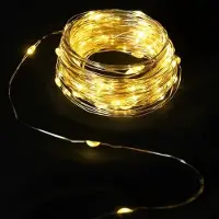 Dripio LED-Lichtschnur, Kupferdraht, 5 m, warmweiß, Batteriebetrieb