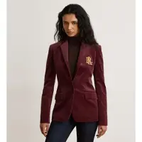 Ralph Lauren für Damen. 200P14619500 Cordsakko aus Baumwolle mit granatroter Einfassung (32), Lässig, Kastanienbraun, Klassisch