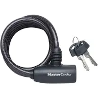 Masterlock Diebstahlschutzkabel mit Schlüssel L1,8 m x 8 mm Durchmesser - schwarz - 8126EURDPRO