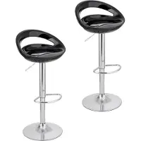 Dripio 2 höhenverstellbare Barhocker, Kunststoffsitz, verchromt, 59-79 cm