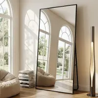 Dripio Standspiegel 210x109 cm, rechteckig, schwarz, freistehend oder hängend