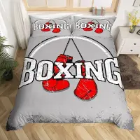 Loussiesd Bettwäsche Set Kampf Sport Motiv 155x220cm 2-teilig Mehrfarbig Mikrofaser