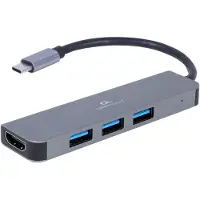 24hShop A-CM-COMBO2-01, USB 3.2 Gen 1 (3.1 Gen 1) Type-C, Grau, HDMI, USB 3.2 Gen 1 (3.1 Gen 1) Type-A, USB 3.2 Gen 1 (3.1 Gen 1) Type-C, Metall, China, USB